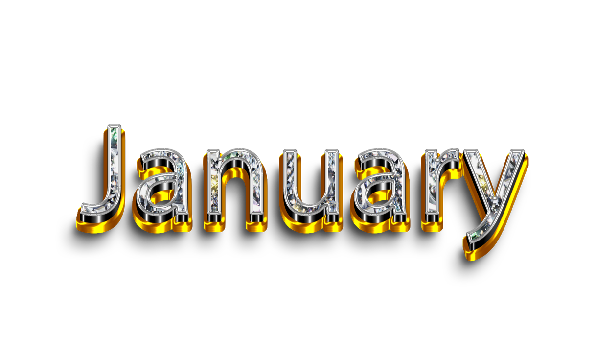 January png, word January png, January word png, January text png, January letters png, January word diamond gold text typography PNG images transparent background